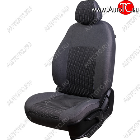 5 699 р. Чехлы сидений Lord Autofashion Дублин (комплектация Стандарт Норма, жаккард, цельная задняя спинка, 3Г-образных подголовника) Лада Гранта 2190 седан дорестайлинг (2011-2017) (Серый, Сеул серый)  с доставкой в г. Майкоп