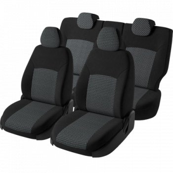 5 999 р. Чехлы сидений Lord Autofashion Дублин (комплектация Комфорт Клаб, жаккард, 60/40, раздельная задняя спинка и сиденье, 2Г-образных подголовника)  Лада Гранта FL ( 2191,  2194,  2192) (2018-2025) лифтбэк рестайлинг, универсал рестайлинг, хэтчбек рестайлинг (Чёрный, зигзаг)  с доставкой в г. Майкоп. Увеличить фотографию 3