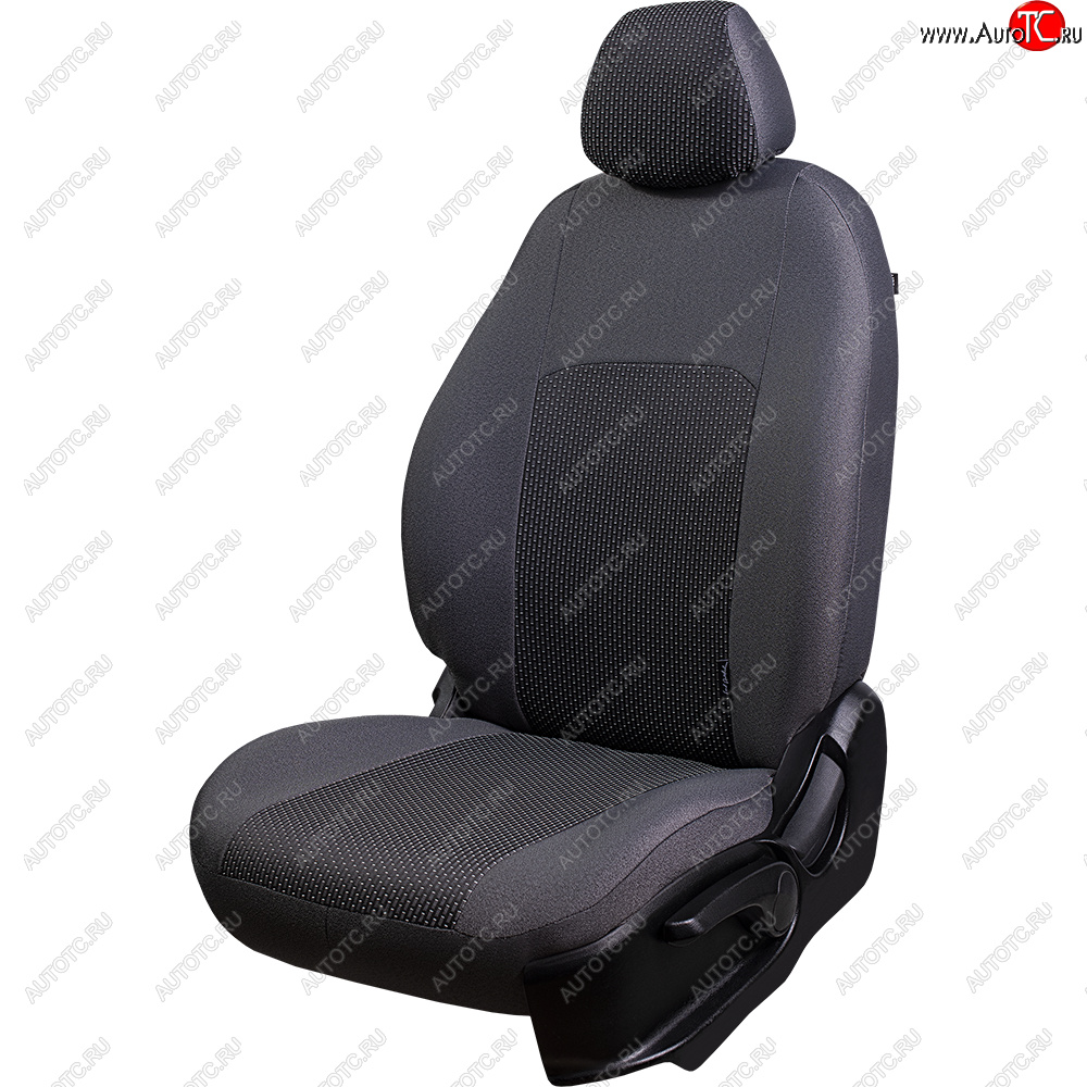 3 899 р. Чехлы сидений Lord Autofashion Дублин (жаккард, 2 места, с подголовниками)  Лада Ларгус (2012-2021) дорестайлинг R90 (Серый, Сеул серый)  с доставкой в г. Майкоп