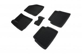 Коврики в салон EVA (3D, ромб, чёрные) Seintex Chevrolet Aveo ( T200,  T250) (2002-2011) хэтчбек 5 дв, седан, седан рестайлинг, хэтчбек 5 дв рестайлинг