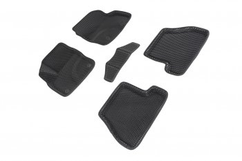 Коврики в салон EVA (АКПП, 3D, ромб, чёрные) Seintex Ford Focus 3 хэтчбэк рестайлинг (2014-2019)