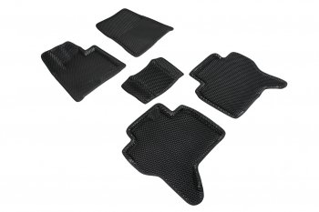 Коврики в салон EVA (3D, ромб, чёрные) Seintex Mitsubishi Pajero ( 4 V90,  4 V80) (2006-2020) дорестайлинг, 1-ый рестайлинг, 3 дв. 1-ый рестайлинг, 2-ой рестайлинг