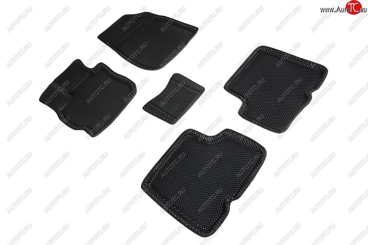 4 849 р. Коврики в салон EVA (3D, ромб, чёрные) Seintex Nissan Almera G15 седан (2012-2019)  с доставкой в г. Майкоп