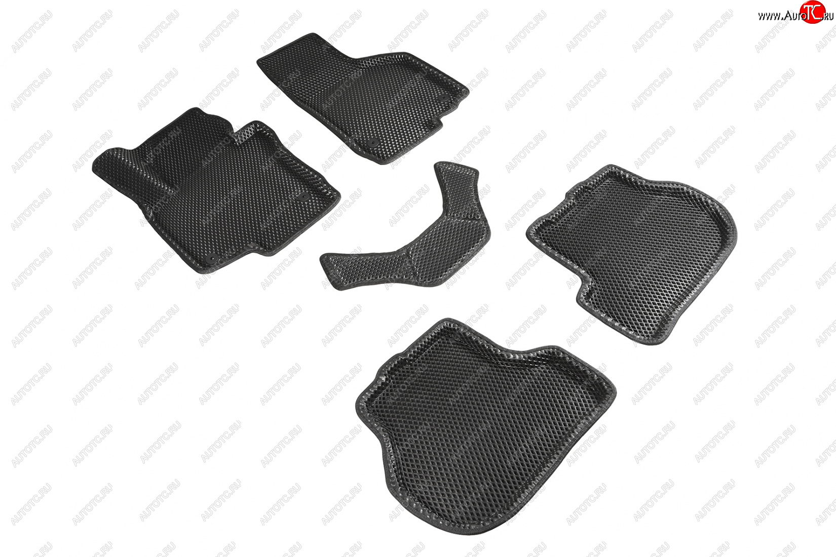 5 699 р. Коврики в салон EVA (3D, ромб, чёрные) Seintex  Seat Leon  1P хэтчбэк 5 дв. (2005-2013) дорестайлинг, рестайлинг  с доставкой в г. Майкоп