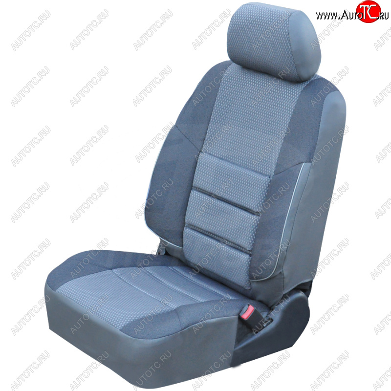 4 849 р. Чехлы сидений (экокожа-жаккард, Standard, Classik, Comfort, сплошная) Петров А10 Лада Гранта FL 2191 лифтбэк рестайлинг (2018-2025) (Серый)  с доставкой в г. Майкоп