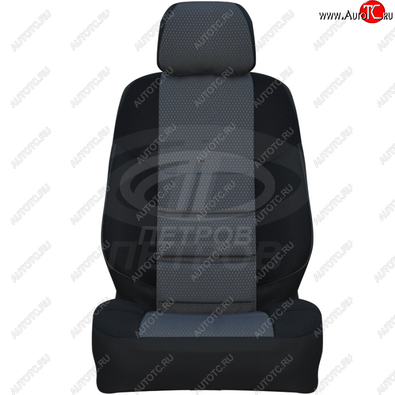 3 999 р. Чехлы сидений (экокожа-жаккард) Петров А10 Toyota Avensis T250 универсал дорестайлинг (2003-2006) (Черный)  с доставкой в г. Майкоп