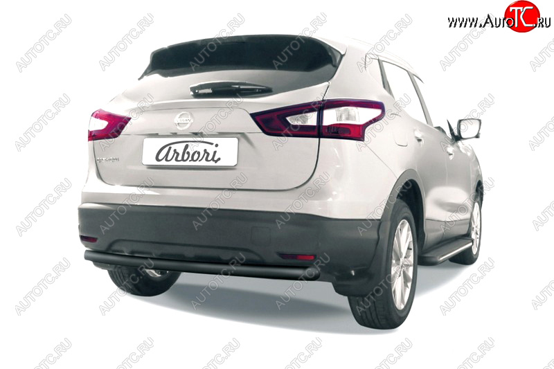 2 499 р. Защита заднего бампера (диаметр 57 мм) Arbori Nissan Qashqai 2 J11 дорестайлинг (2013-2019)  с доставкой в г. Майкоп