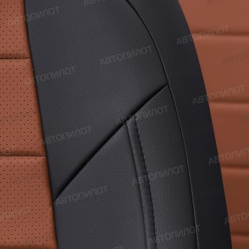 13 649 р. Чехлы на сиденья (экокожа, без подголовников) Автопилот Audi 80 B3 седан (1986-1991) (черный/коричневый)  с доставкой в г. Майкоп. Увеличить фотографию 6