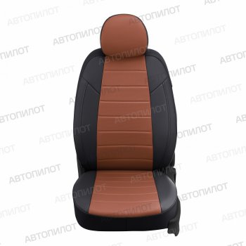 13 649 р. Чехлы на сиденья (экокожа, без подголовников) Автопилот Audi 80 B3 седан (1986-1991) (черный/коричневый)  с доставкой в г. Майкоп. Увеличить фотографию 2
