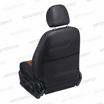 13 649 р. Чехлы на сиденья (экокожа, без подголовников) Автопилот Audi 80 B3 седан (1986-1991) (черный/коричневый)  с доставкой в г. Майкоп. Увеличить фотографию 3