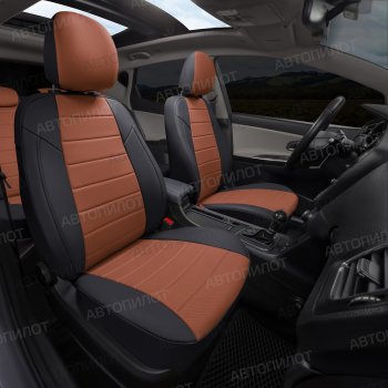 13 649 р. Чехлы на сиденья (экокожа, без подголовников) Автопилот Audi 80 B3 седан (1986-1991) (черный/коричневый)  с доставкой в г. Майкоп. Увеличить фотографию 7