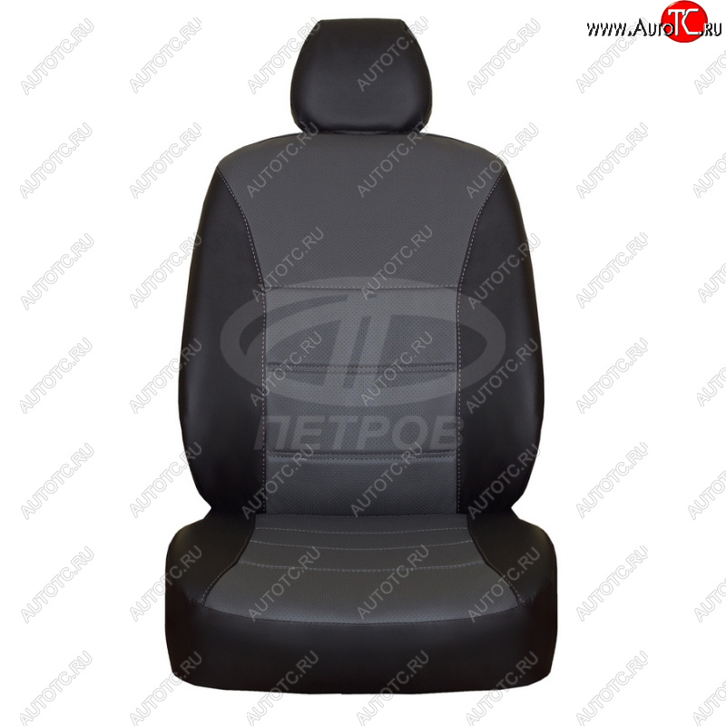 4 749 р. Чехлы сидений (экокожа, 2/3 airbag) ПЕТРОВ Орегон  Nissan Terrano  D10 (2013-2022), Renault Duster  HS (2010-2015) (черный/серый)  с доставкой в г. Майкоп