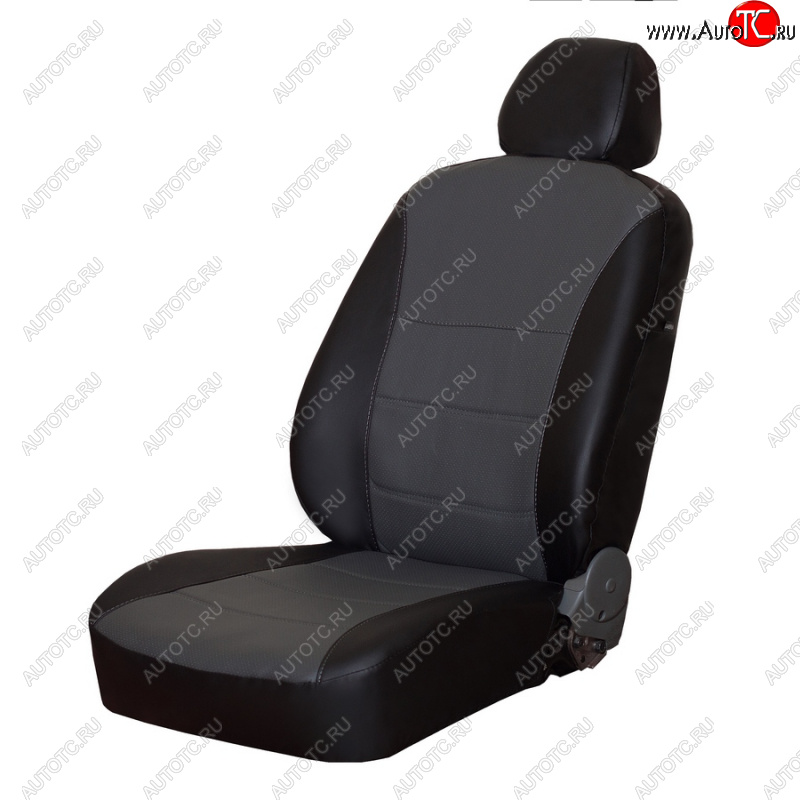 5 749 р. Чехлы сидений (экокожа, Standard, Classic, Comfort, 2/3) ПЕТРОВ Орегон Лада Гранта FL 2190 седан рестайлинг (2018-2025) (черный/серый)  с доставкой в г. Майкоп