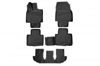 Коврики салона (полиуретан) Element 3D Toyota Highlander XU70 (2020-2025) (Чёрные)