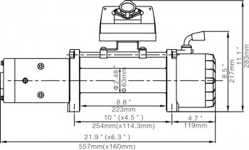 52 219 р. Лебёдка электрическая 12V 10000 lbs 4500 кг Runva Ford Transit цельнометаллический фургон (2006-2014) (Стальной трос)  с доставкой в г. Майкоп. Увеличить фотографию 2