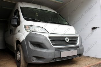 6 399 р. Защитная сетка в бампер (ячейка 3х7 мм, 5 частей) Alfeco Стандарт Fiat Ducato 290 (2014-2025) (Чёрная)  с доставкой в г. Майкоп. Увеличить фотографию 4