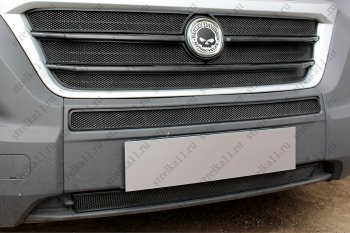 6 399 р. Защитная сетка в бампер (ячейка 3х7 мм, 5 частей) Alfeco Стандарт Fiat Ducato 290 (2014-2025) (Чёрная)  с доставкой в г. Майкоп. Увеличить фотографию 5