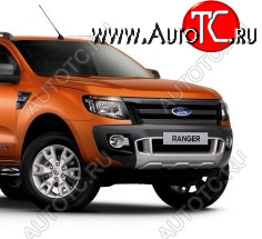 6 999 р. Защитная сетка в бампер (ячейка 4х10 мм.) Alfeco Премиум Ford Ranger DoubleCab дорестайлинг (2011-2016) (Чёрная)  с доставкой в г. Майкоп