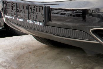 4 999 р. Защитная сетка в бампер (ячейка 4х10 мм, с датчиком FCW) Alfeco Премиум INFINITI FX37 S51 рестайлинг (2011-2013) (Чёрная)  с доставкой в г. Майкоп. Увеличить фотографию 3