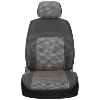 4 199 р. Чехлы сидений (экокожа-жаккард, 2/3) Петров К1  Nissan Almera  G15 (2012-2019) седан (Черный)  с доставкой в г. Майкоп. Увеличить фотографию 2