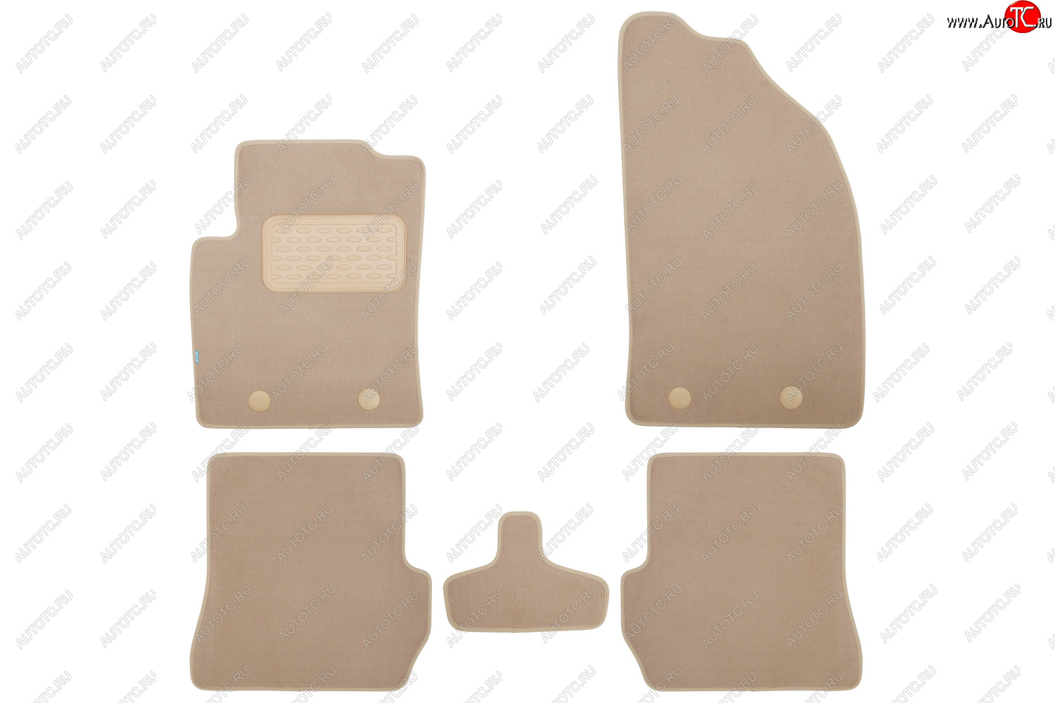 439 р. Коврики в салон Klever Premium FORD Fusion АКПП 2002-2005, 2005-2012, хб., 5 шт. (текстиль, бежевые) Klever klever04160622112kh  с доставкой в г. Майкоп