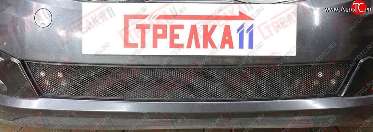 2 899 р. Защитная сетка радиатора в бампер (ячейка 3х7 мм) Стрелка11 Стандарт KIA Optima 3 TF дорестайлинг седан (2010-2013) (черная)  с доставкой в г. Майкоп