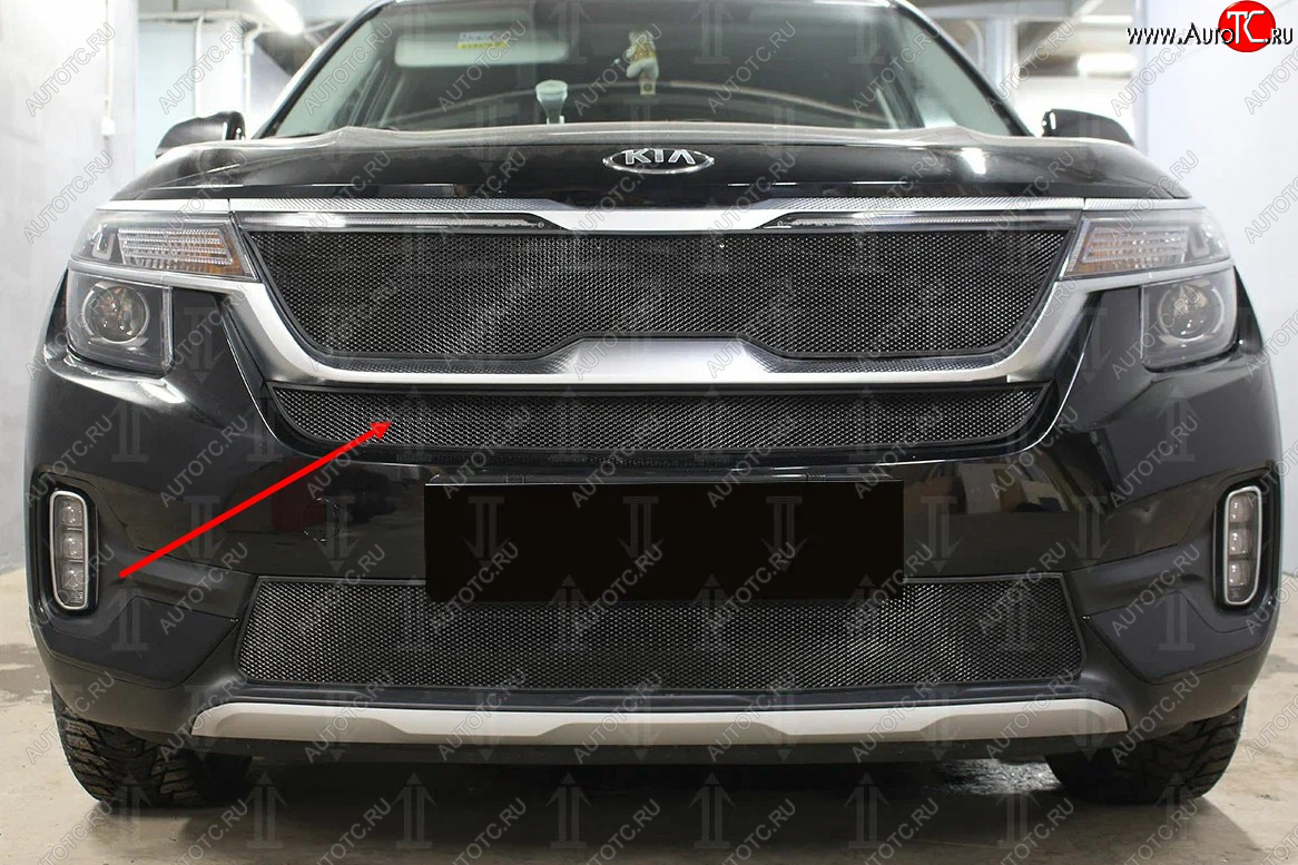 2 499 р.           Защита радиатора KIA Seltos 2019- black середина KIA Seltos (2019-2025) (черная)  с доставкой в г. Майкоп