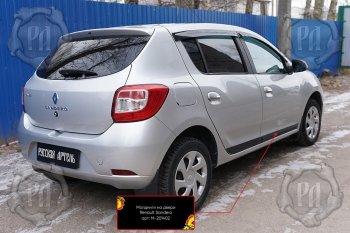 3 299 р. Комплект молдингов на двери (4 шт, узкие) Русская Артель Renault Sandero (B8) дорестайлинг (2014-2018) (Поверхность глянец, Неокрашенные)  с доставкой в г. Майкоп. Увеличить фотографию 2