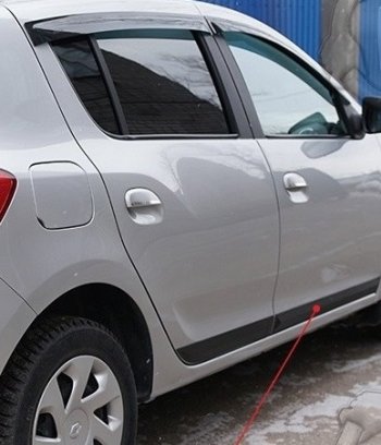 799 р. Задний правый молдинг на дверь Русская Артель  Renault Sandero  (B8) (2014-2018) дорестайлинг (Поверхность шагрень)  с доставкой в г. Майкоп. Увеличить фотографию 2