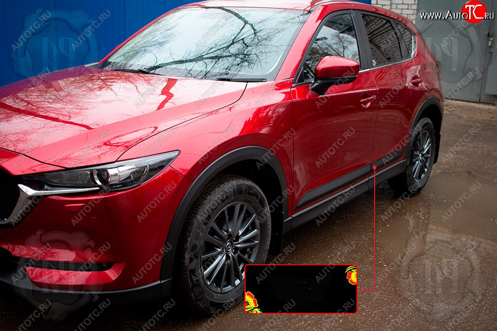 1 339 р. Передний левый молдинг на дверь Русская Артель Mazda CX-5 KF (2016-2025) (Поверхность глянец, Неокрашенный)  с доставкой в г. Майкоп