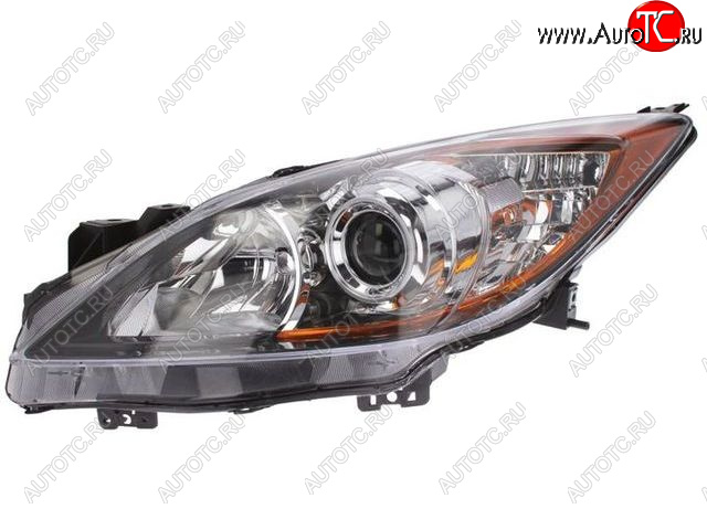 8 849 р. Левая фара передняя (чёрная, под корректор, линза) BodyParts Mazda 3/Axela BL дорестайлинг седан (2009-2011)  с доставкой в г. Майкоп
