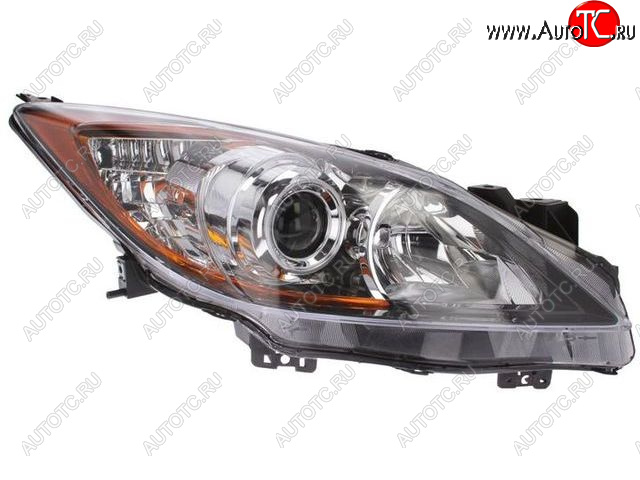 7 999 р. Правая фара передняя (чёрная, под корректор, линза) BodyParts Mazda 3/Axela BL дорестайлинг седан (2009-2011)  с доставкой в г. Майкоп