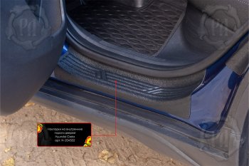 2 149 р. Накладки на внутренние пороги дверей (4 шт) Русская Артель Hyundai Creta SU (2020-2022) (Поверхность текстурная)  с доставкой в г. Майкоп. Увеличить фотографию 3