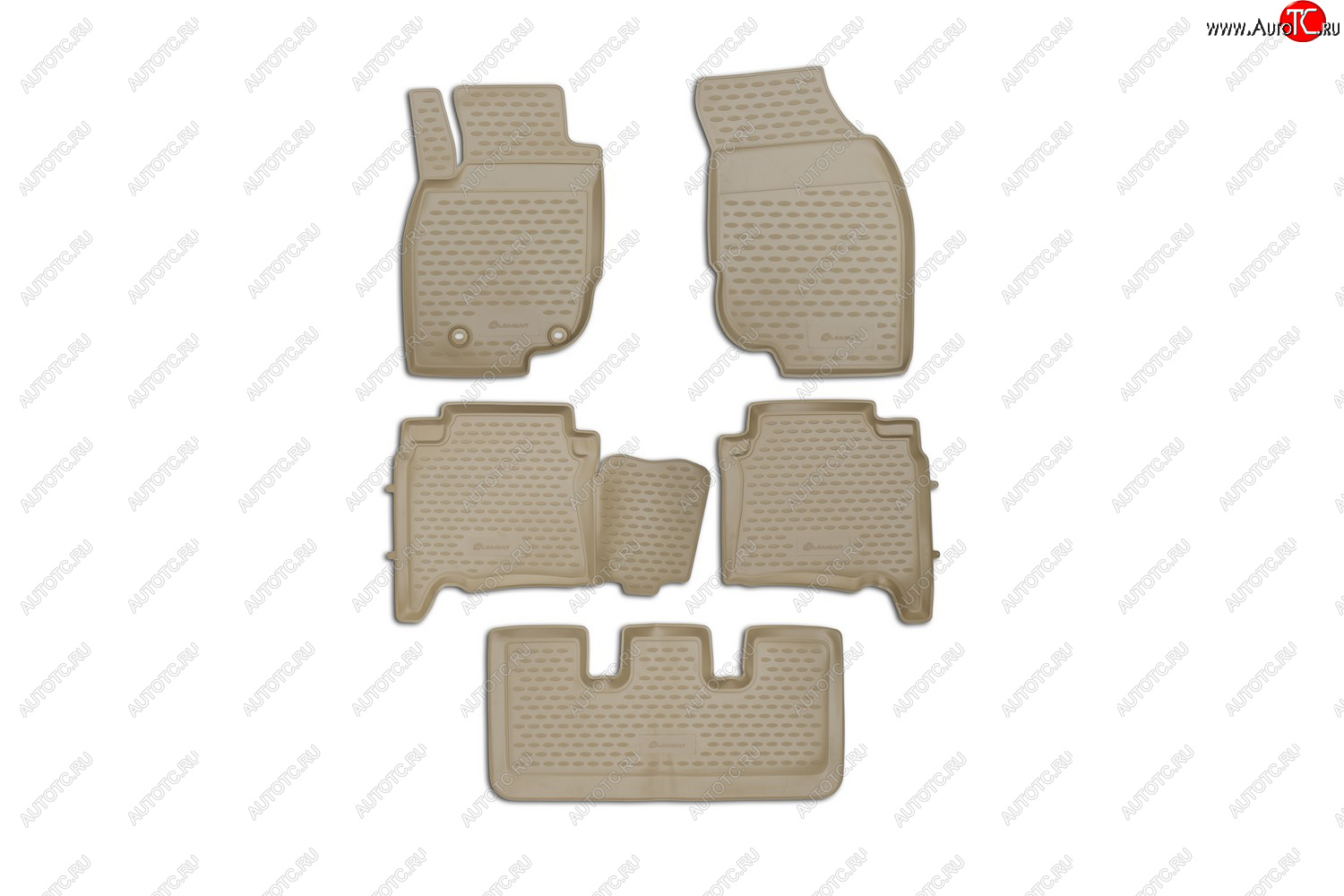 2 459 р. Коврики в салон TOYOTA Fortuner, 012013-2017, левый руль, 5 шт. (полиуретан, бежевый)  Тойота Фортунер Element nlc.48.110.212k  с доставкой в г. Майкоп