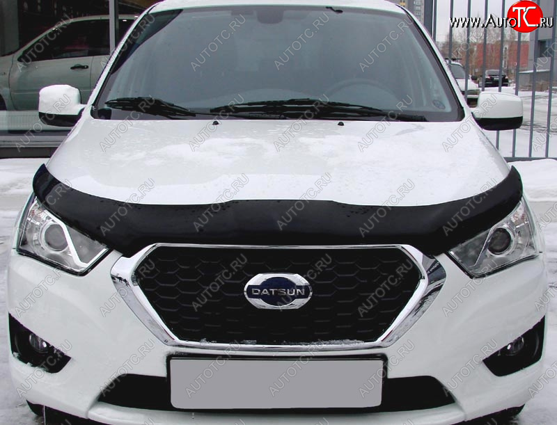 4 599 р. Дефлектор капота SIM Datsun on-DO седан дорестайлинг (2014-2019)  с доставкой в г. Майкоп