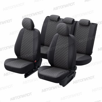 14 449 р. Чехлы на сиденья (экокожа, 5 мест ЗСиС 40/60) Автопилот Ромб CITROEN Berlingo M59 рестайлинг (2002-2012) (черный/темно-серый)  с доставкой в г. Майкоп. Увеличить фотографию 5
