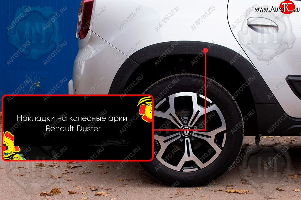 1 779 р. Задняя правая накладка на колесные арки Русская Артель  Renault Duster  HM (2021-2024) рестайлинг (Поверхность текстурная)  с доставкой в г. Майкоп