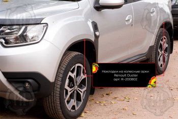 1 309 р. Передняя левая накладка на колесные арки Вариант 2 Русская Артель Renault Duster HM рестайлинг (2021-2024) (Поверхность текстурная)  с доставкой в г. Майкоп. Увеличить фотографию 2