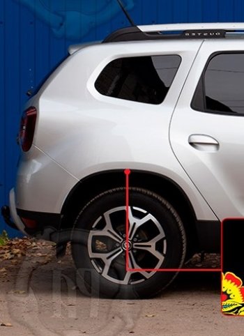 1 539 р. Задняя правая накладка на колесные арки Вариант 2 Русская Артель  Renault Duster  HM (2021-2024) рестайлинг (Поверхность текстурная)  с доставкой в г. Майкоп. Увеличить фотографию 2