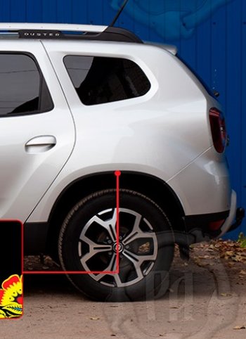 1 539 р. Задняя левая накладка на колесные арки Вариант 2 Русская Артель  Renault Duster  HM (2021-2024) рестайлинг (Поверхность текстурная)  с доставкой в г. Майкоп. Увеличить фотографию 2