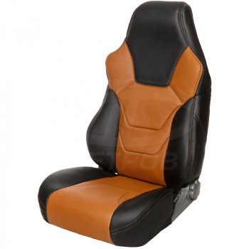 6 799 р. Комплект универсальных чехлов (экокожа, малый размер) ПЕТРОВ R.SPORT S   (черный/фокс)  с доставкой в г. Майкоп. Увеличить фотографию 2