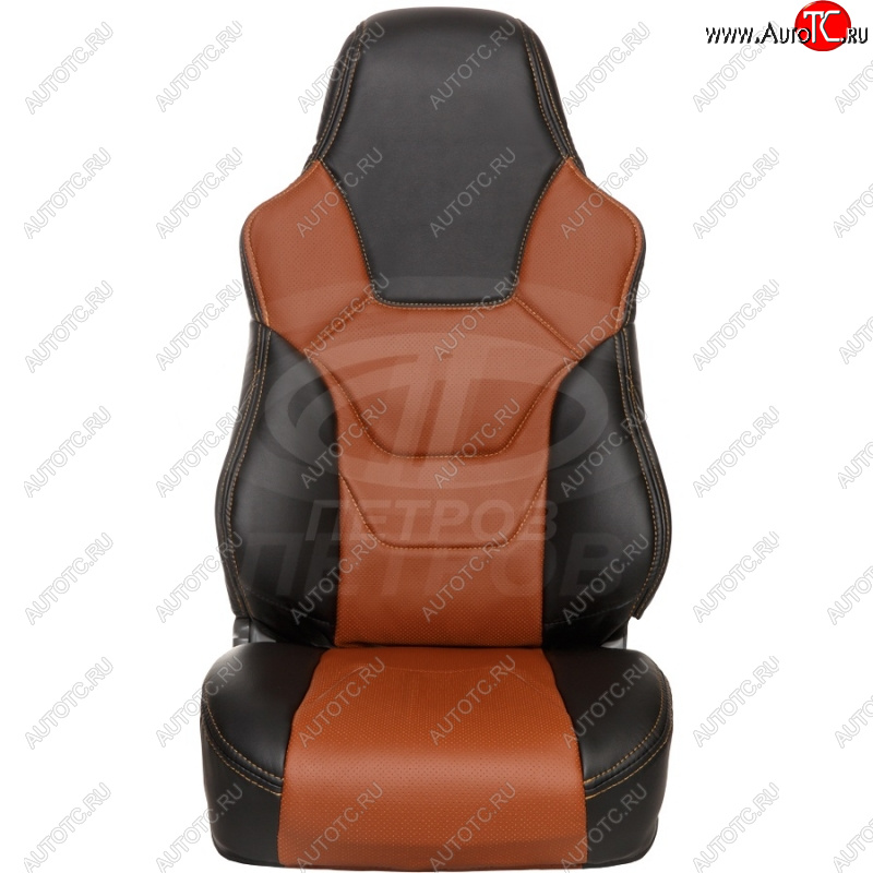 6 799 р. Комплект универсальных чехлов (экокожа, малый размер) ПЕТРОВ R.SPORT S   (черный/паприка)  с доставкой в г. Майкоп