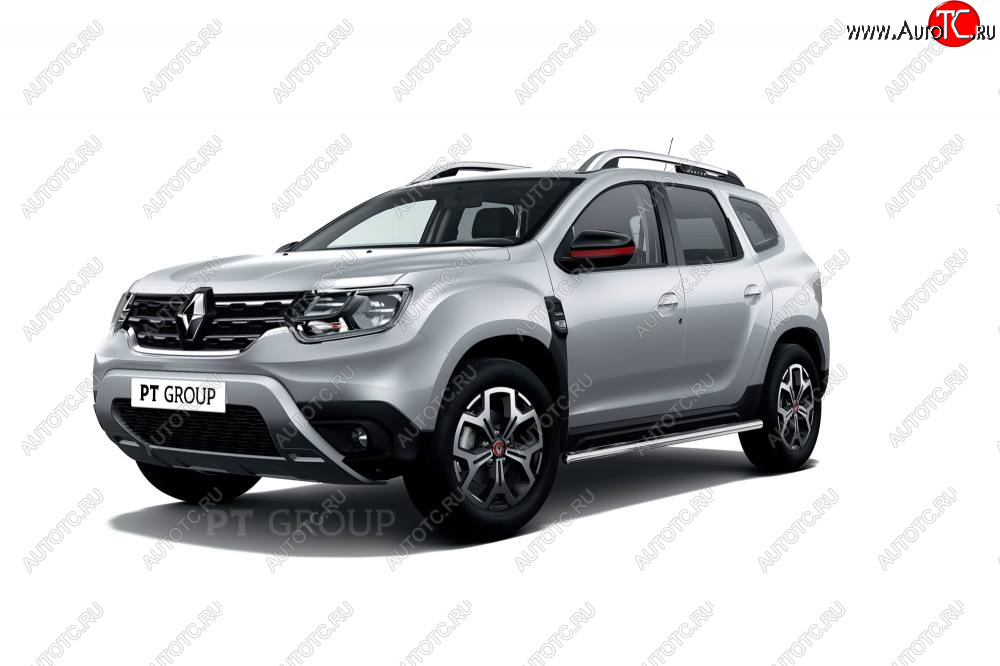 18 089 р. Защита порогов (прямая, Ø63 мм) Petroil Tuning Renault Duster HM рестайлинг (2021-2024) (полированная нержавейка)  с доставкой в г. Майкоп