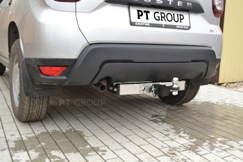 18 399 р. Фаркоп (с нержавеющей накладкой) Petroil Tuning Renault Duster HM рестайлинг (2021-2024) (Без заглушки )  с доставкой в г. Майкоп. Увеличить фотографию 3
