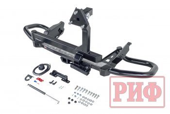 89 079 р. Бампер силовой задний РИФ Toyota Land Cruiser Prado J150 дорестайлинг (2009-2013) (С квадратом под фаркоп, калиткой и подсветкой номера)  с доставкой в г. Майкоп. Увеличить фотографию 2