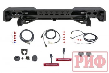 55 269 р. Бампер задний силовой РИФ Isuzu D-Max RT85 DoubleCab дорестайлинг (2011-2017) (С квадратом под фаркоп и фонарями, стандарт)  с доставкой в г. Майкоп. Увеличить фотографию 4