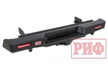 55 269 р. Бампер задний силовой РИФ Isuzu D-Max RT85 DoubleCab дорестайлинг (2011-2017) (С квадратом под фаркоп и фонарями, стандарт)  с доставкой в г. Майкоп. Увеличить фотографию 2