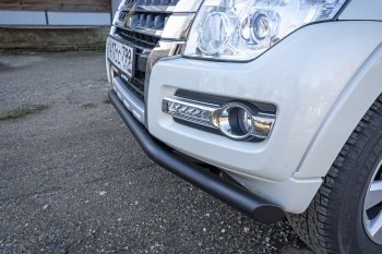 44 249 р. Бампер передний силовой РИФ Mitsubishi Pajero 4 V80 дорестайлинг (2006-2011) (Под площадку для лебёдки RIFPJR-30000 с защитой радиатора)  с доставкой в г. Майкоп. Увеличить фотографию 2