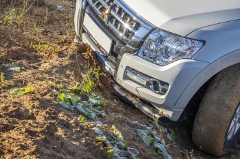 44 249 р. Бампер передний силовой РИФ Mitsubishi Pajero 4 V80 дорестайлинг (2006-2011) (Под площадку для лебёдки RIFPJR-30000 с защитой радиатора)  с доставкой в г. Майкоп. Увеличить фотографию 5