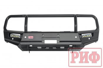 61 079 р. Бампер передний силовой РИФ Mitsubishi Pajero Sport QE дорестайлинг (2015-2021) (С дополнительными фарами, защитной дугой, защитой бачка омывателя, под парктроник)  с доставкой в г. Майкоп. Увеличить фотографию 2